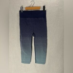 Athletic Works Purple & Light Blue Capri Leggings - Size Large Spandex